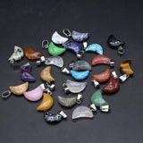 6PCS Moon Crystal Pendant Natural Stone Agate Sodalite DIY Jewelry Making