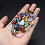 6PCS Moon Crystal Pendant Natural Stone Agate Sodalite DIY Jewelry Making