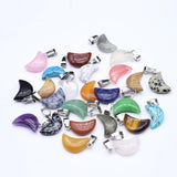 6PCS Moon Crystal Pendant Natural Stone Agate Sodalite DIY Jewelry Making