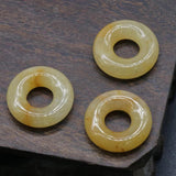 Natural Stone Circle Pendants Sand Opal Crystal Donut Charms