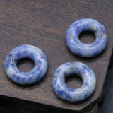 Natural Stone Circle Pendants Sand Opal Crystal Donut Charms