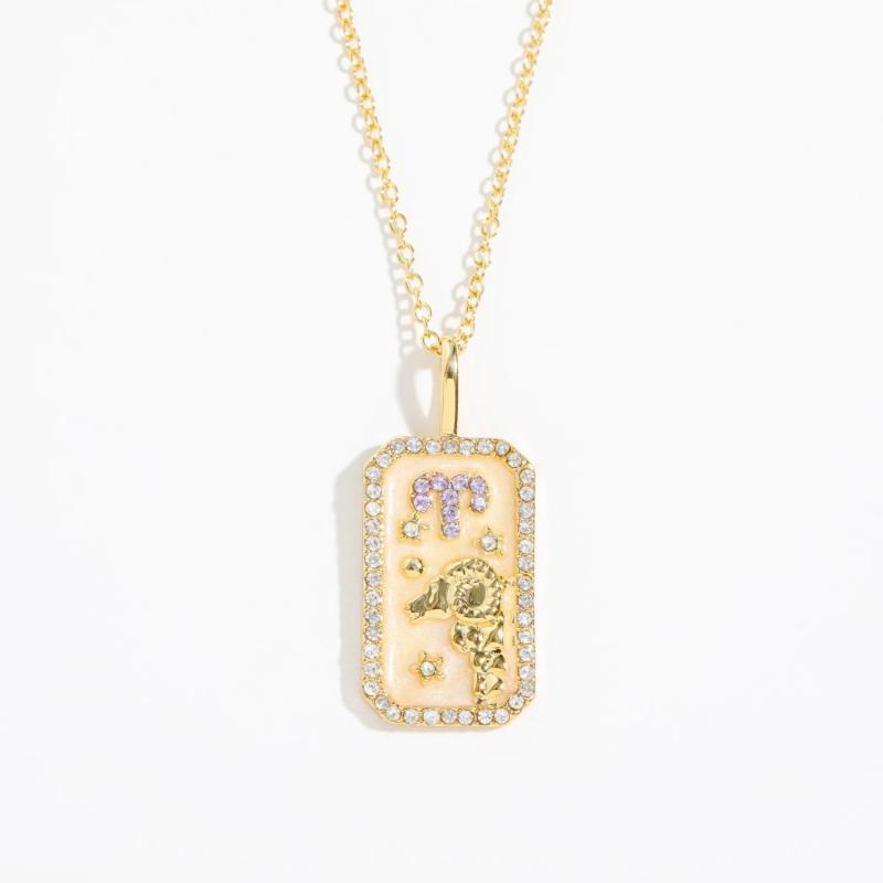 Zodiac Necklace Women Constellation Pendant Stainless Steel Jewelry