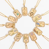 Zodiac Necklace Women Constellation Pendant Stainless Steel Jewelry