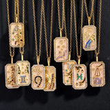 Zodiac Necklace Women Constellation Pendant Stainless Steel Jewelry