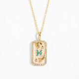 Zodiac Necklace Women Constellation Pendant Stainless Steel Jewelry