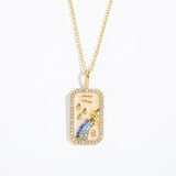Zodiac Necklace Women Constellation Pendant Stainless Steel Jewelry