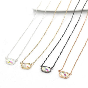 Crystal Stone Pendant Necklace & Bangle Set for Women