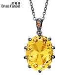 DC1989 Topaz Zirconia Pendant Necklace Delicate Cut Prong Jewelry