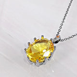 DC1989 Topaz Zirconia Pendant Necklace Delicate Cut Prong Jewelry