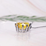 DC1989 Topaz Zirconia Pendant Necklace Delicate Cut Prong Jewelry