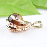 Tigers Eye Stone Round Ball Bead Dragon Claw Reiki Chakra Necklace