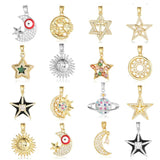 3pcs Star Hexagram CZ DIY Pendant Evil Eye Charms Necklace Making