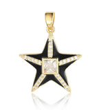 3pcs Star Hexagram CZ DIY Pendant Evil Eye Charms Necklace Making
