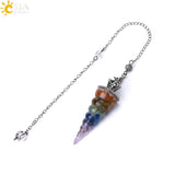 CSJA 7 Chakra Crystal Pendulum Reiki Resin Pendant H168