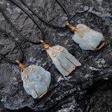 Aquamarine Raw Stone Pendant for Women