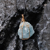 Aquamarine Raw Stone Pendant for Women
