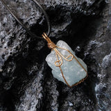Aquamarine Raw Stone Pendant for Women
