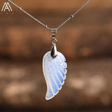 Gemstone Angel Wings Choker Pendant Necklace
