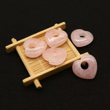 30mm Heart Shaped Natural Stone Pendants 8 Colors DIY Necklace Making