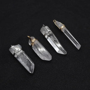 2pcs Irregular Natural Stone Pendant Clear Quartz DIY Necklace Accessions