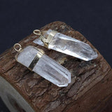 2pcs Irregular Natural Stone Pendant Clear Quartz DIY Necklace Accessions