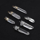 2pcs Irregular Natural Stone Pendant Clear Quartz DIY Necklace Accessions