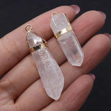 2pcs Irregular Natural Stone Pendant Clear Quartz DIY Necklace Accessions