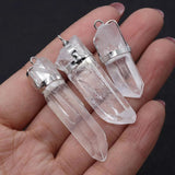 2pcs Irregular Natural Stone Pendant Clear Quartz DIY Necklace Accessions
