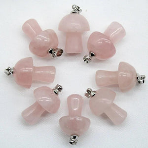 15pcs Stone Mushroom Pendant Necklace for DIY Jewelry Women