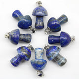 15pcs Stone Mushroom Pendant Necklace for DIY Jewelry Women