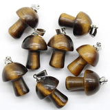 15pcs Stone Mushroom Pendant Necklace for DIY Jewelry Women