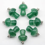 15pcs Stone Mushroom Pendant Necklace for DIY Jewelry Women