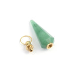 Natural Stone Cone Amazonite Quartz Perfume Bottle Pendant