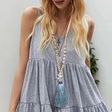 Boho Turquoise Shell Tassel Pendant Necklace for Women