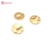20PCS Brass Wave Round Disk Charms 24K DIY Jewelry Findings