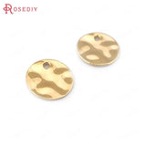 20PCS Brass Wave Round Disk Charms 24K DIY Jewelry Findings