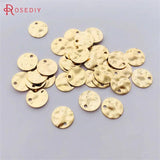 20PCS Brass Wave Round Disk Charms 24K DIY Jewelry Findings