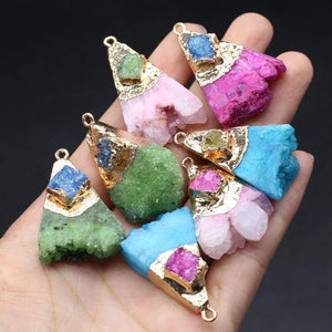 Irregular Druzy Agates Pendant for Jewelry Making DIY Necklace
