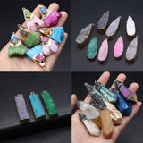 Irregular Druzy Agates Pendant for Jewelry Making DIY Necklace