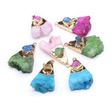 Irregular Druzy Agates Pendant for Jewelry Making DIY Necklace