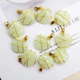 15pcs Quartz Crystal Wire Wrap Tree of Life Heart Shape Mixed Stone Pend