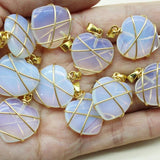 15pcs Quartz Crystal Wire Wrap Tree of Life Heart Shape Mixed Stone Pend
