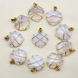 15pcs Quartz Crystal Wire Wrap Tree of Life Heart Shape Mixed Stone Pend