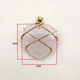 15pcs Quartz Crystal Wire Wrap Tree of Life Heart Shape Mixed Stone Pend
