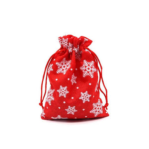 3Pcs Merry Christmas Jute Bags 10x14 13x18cm Bracelet Jewelry Packaging Bags