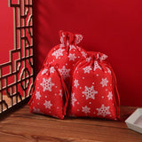 3Pcs Merry Christmas Jute Bags 10x14 13x18cm Bracelet Jewelry Packaging Bags