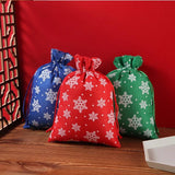 3Pcs Merry Christmas Jute Bags 10x14 13x18cm Bracelet Jewelry Packaging Bags