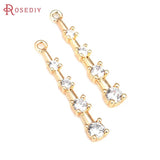 2PCS 18K Brass Zircon Rod Charms Pendants Diy Jewelry Making Necklace Earrings