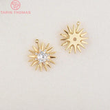 4PCS 15x16MM 24K Brass Zircon Star Pendants Charms Diy Jewelry Findings
