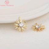 4PCS 15x16MM 24K Brass Zircon Star Pendants Charms Diy Jewelry Findings